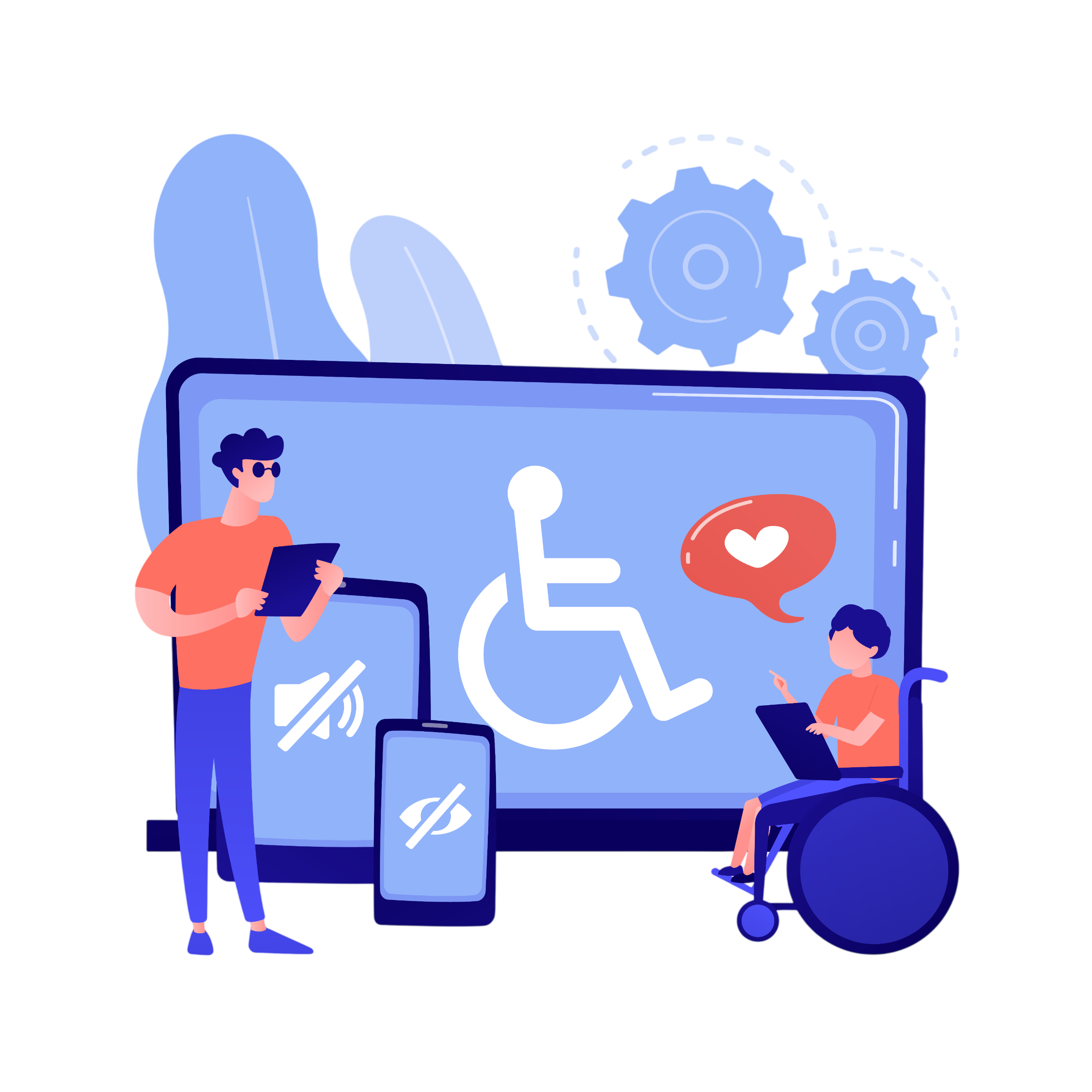 Illustration showing accessibility support across devices
